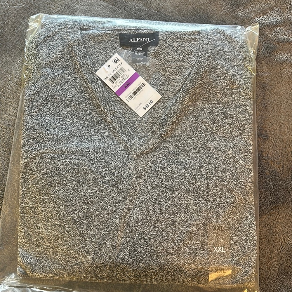 Brand new with tags, Alfani, dark gray sweater, mint!!